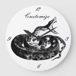 Coiled Rattlesnake Thunder_Cove Large Clock