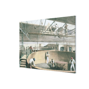 Coiling the telegraph cable in the tanks at the wo canvas print