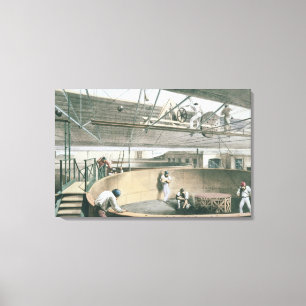 Coiling the telegraph cable in the tanks at the wo canvas print