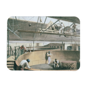 Coiling the telegraph cable in the tanks at the wo magnet