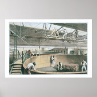 Coiling the telegraph cable in the tanks at the wo