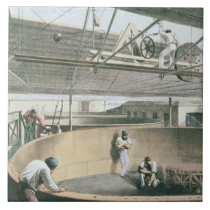 Coiling the telegraph cable in the tanks at the wo tile