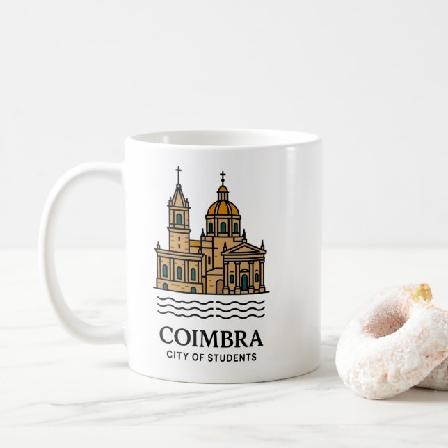 Coimbra City of Students Mug – Portugal Travel Sou (With Donut)