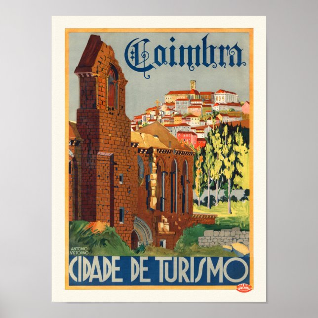 Coimbra Portugal Vintage Poster 1935 (Front)