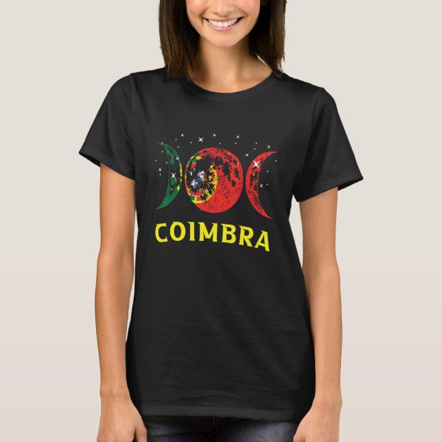Coimbra Portuguese City Retro Portugal Flag 1 T-Shirt (Front)