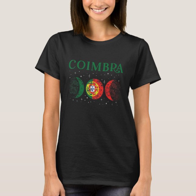 Coimbra Portuguese City Retro Portugal Flag T-Shirt (Front)
