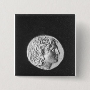Coin bearing the head of Alexander the Great 15 Cm Square Badge