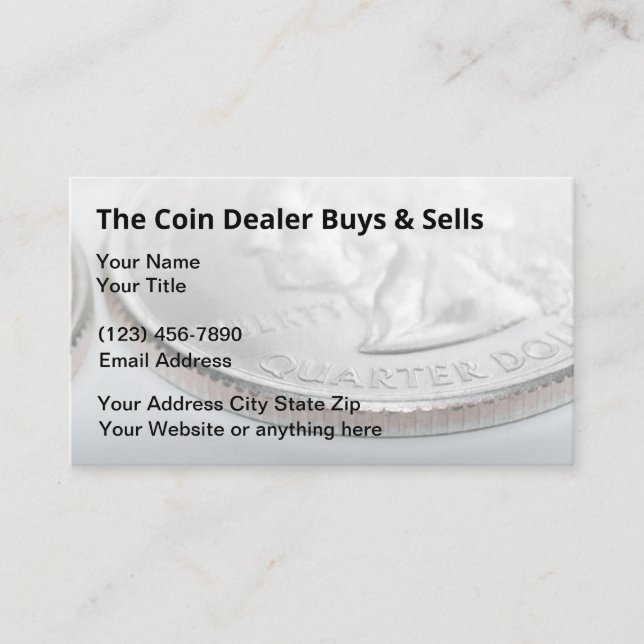 Coin Collector Dealer Investments Business Cards (Front)