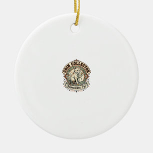 Coin Collector Numismatic Cat Coin Collector Numis Ceramic Tree Decoration
