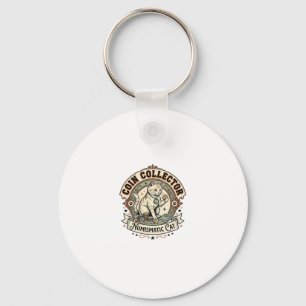 Coin Collector Numismatic Cat Coin Collector Numis Key Ring