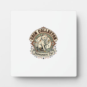 Coin Collector Numismatic Cat Coin Collector Numis Plaque