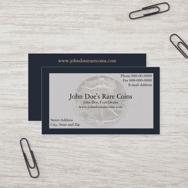 Coin Dealer Business Card (Front/Back In Situ)
