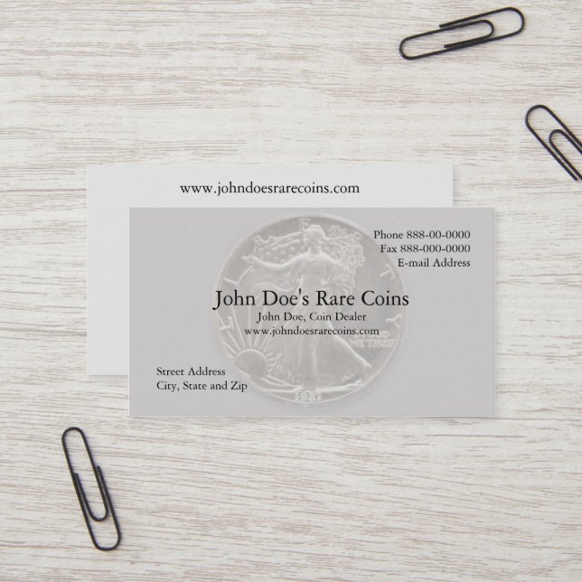 Coin Dealer Business Card (Front/Back In Situ)