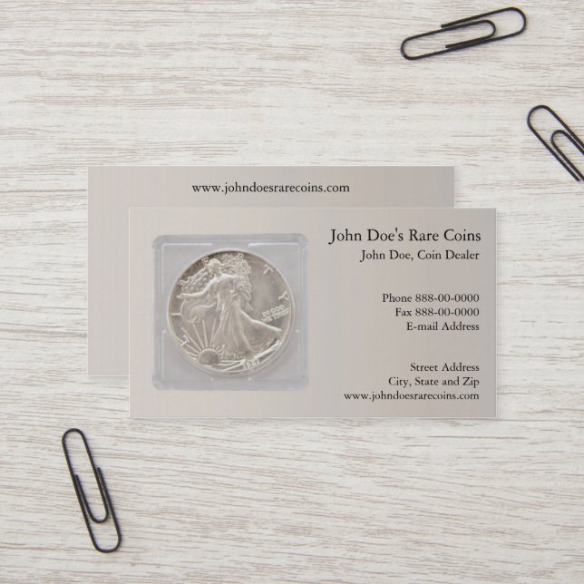 Coin Dealer Business Card (Front/Back In Situ)