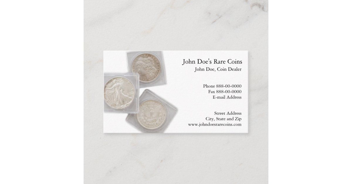 Coin Dealer Business Card Zazzle coin-dealer-business-card-zazzle