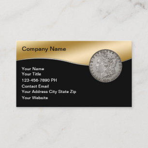 Coin Dealer Glossy Style Business Cards