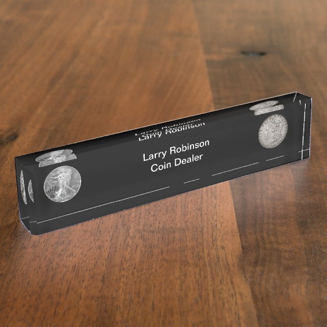 Coin Dealer Numismatic Theme Nameplate (Side)