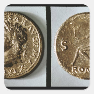 Coin depicting Nero Square Sticker