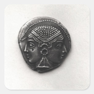Coin from Lampsacus with a Janiform head Square Sticker