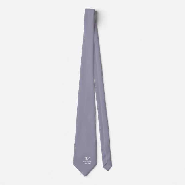 Coin Grey Elegant Monogram + Name Tie (Front)