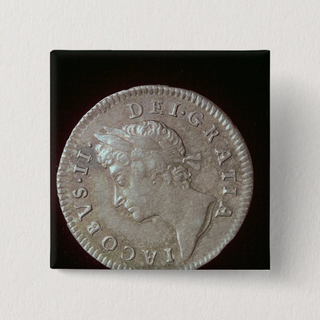 Coin of James II 15 Cm Square Badge (Front)