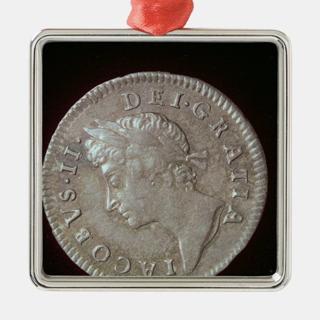 Coin of James II Metal Tree Decoration (Front)