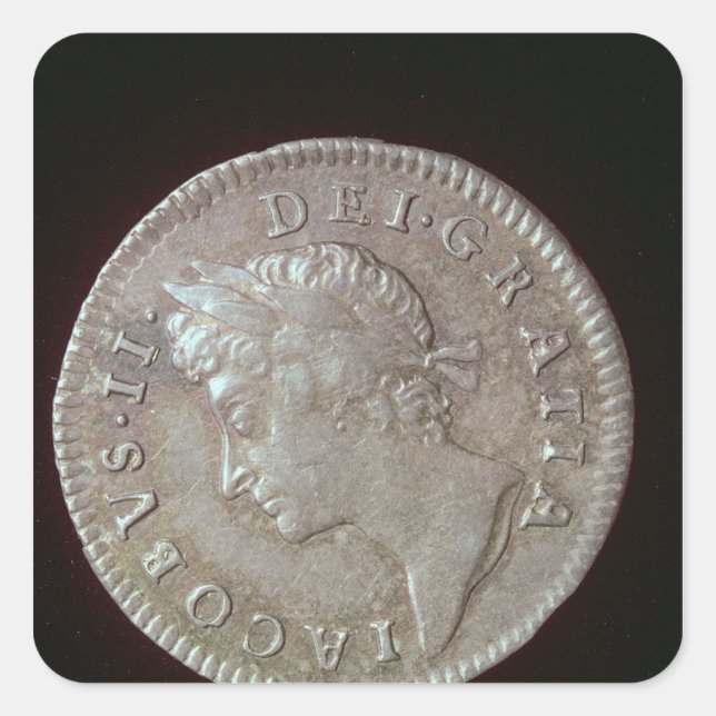 Coin of James II Square Sticker (Front)