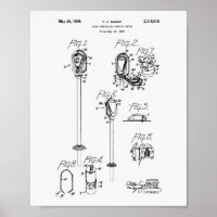 Coin Parking Meter 1938 Patent Art White Paper