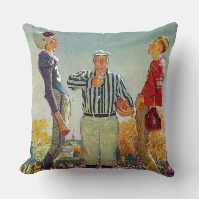 Coin Toss by Norman Rockwell Cushion (Front)