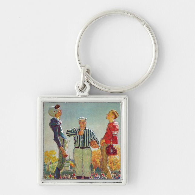 Coin Toss by Norman Rockwell Key Ring (Front)