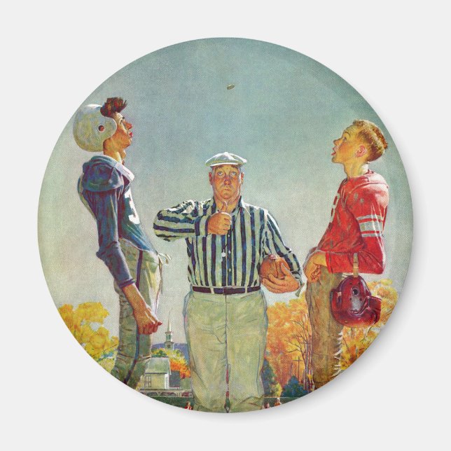Coin Toss by Norman Rockwell Magnet (Front)