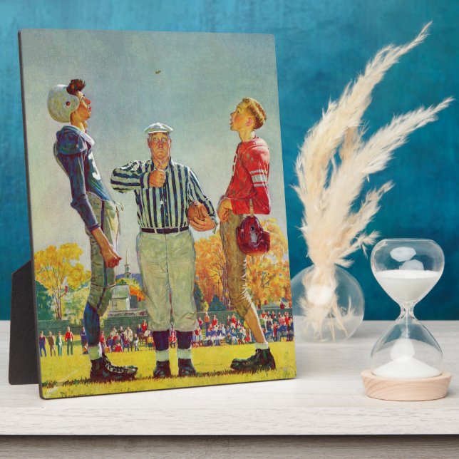 Coin Toss by Norman Rockwell Plaque (Side)