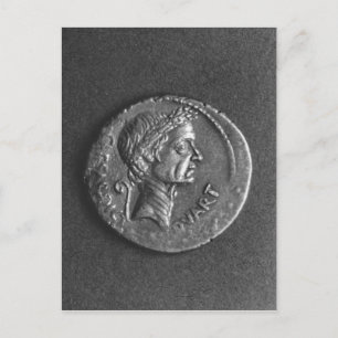 Coin with a portrait of Julius Caesar Postcard