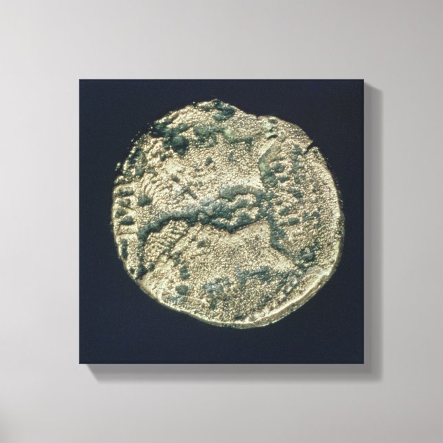 Coin with heads of Julius Caesar  and Augustus Canvas Print (Front)
