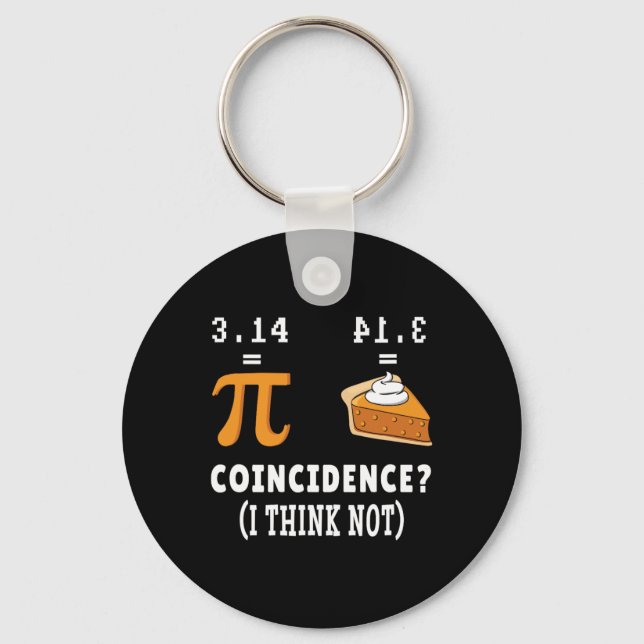Coincidence Not Pi Pie Math Meme Math Geek Nerd Pi Key Ring (Front)