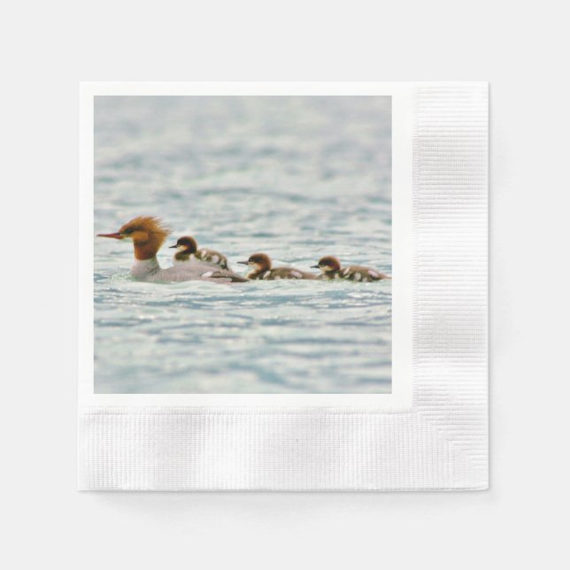 Coined Cocktail napkins w/ ducks (Front)