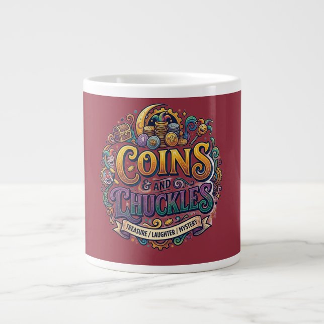 Coins and Chuckles Large Coffee Mug (Front)