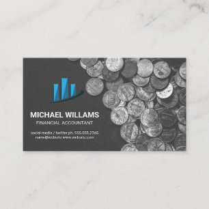 Coins   Bar Chart Business Card