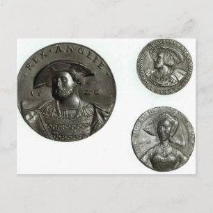 Coins depicting Henry VIII and Anne Boleyn Postcard