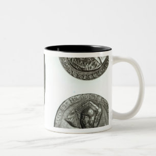 Coins depicting Henry VIII and Anne Boleyn Two-Tone Coffee Mug