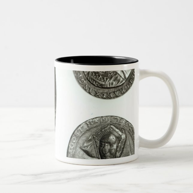 Coins depicting Henry VIII and Anne Boleyn Two-Tone Coffee Mug (Right)
