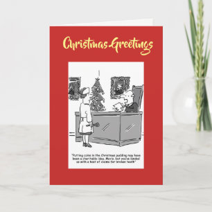 Coins in the Christmas Pudding Christmas Card