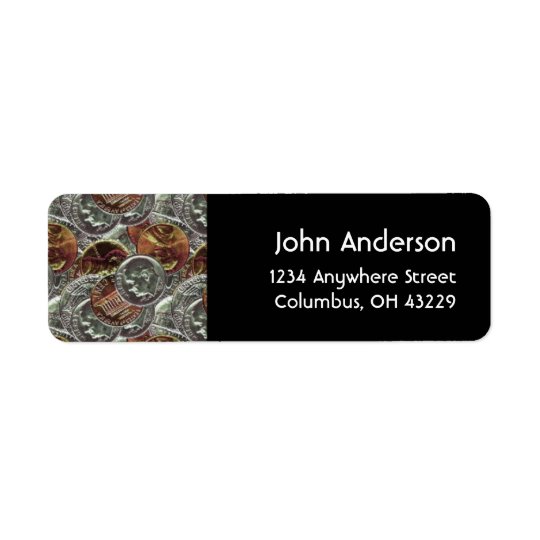 Coins Money Masculine Return Address Labels