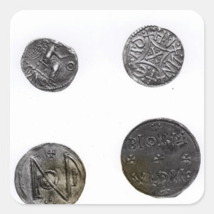 Coins of Cunobelinus or Cymbeline ,King of Mercia Square Sticker