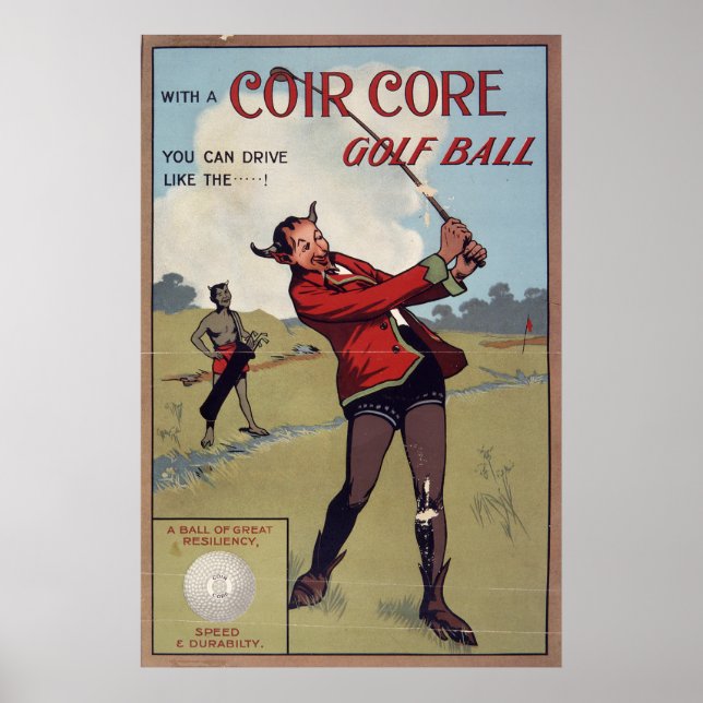 Coir core golf ball, 1907 poster (Front)
