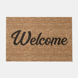Coir Texture Simple Vintage Brown Welcome Doormat