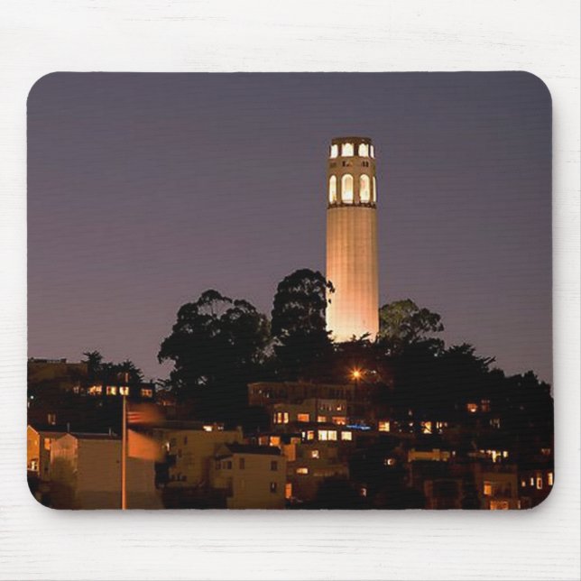 Coit Tower at Night Mouse Mat (Front)