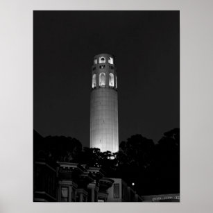 COIT TOWER at NIGHT - SAN FRANCISCO Poster