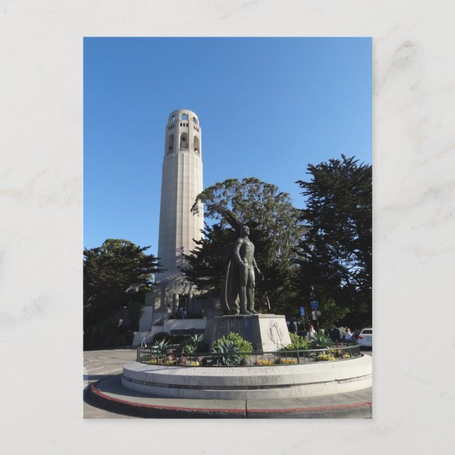 Coit Tower & Columbus Statue #1 Postcard (Front)