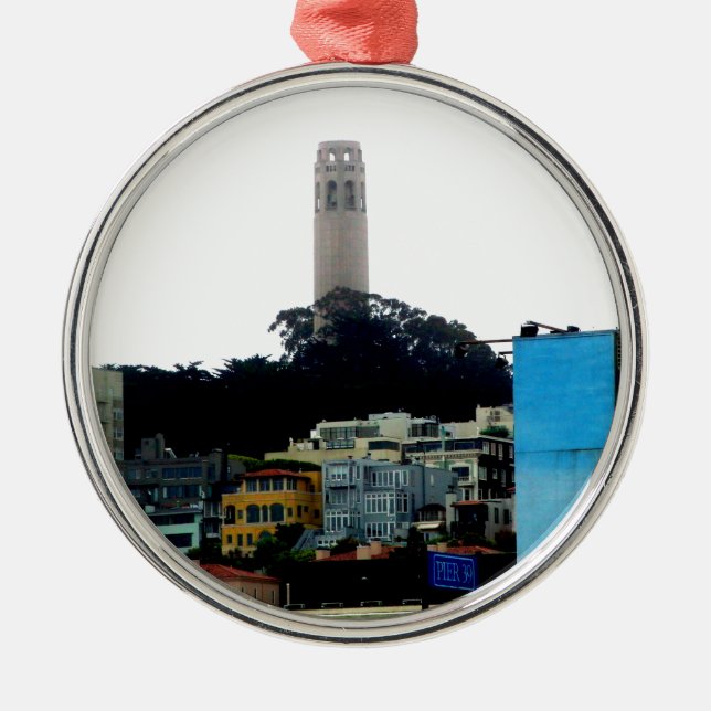 Coit Tower Metal Tree Decoration (Front)